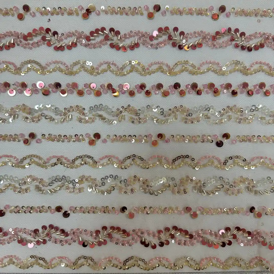 QAF260813 multi-color fancy stripes on mesh fabric