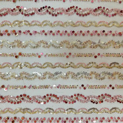 QAF260813 multi-color fancy stripes on mesh fabric