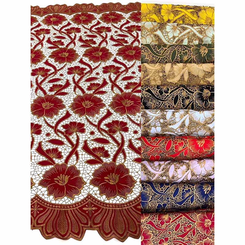 QAF9013 Fancy lasercut embroidery Fabric