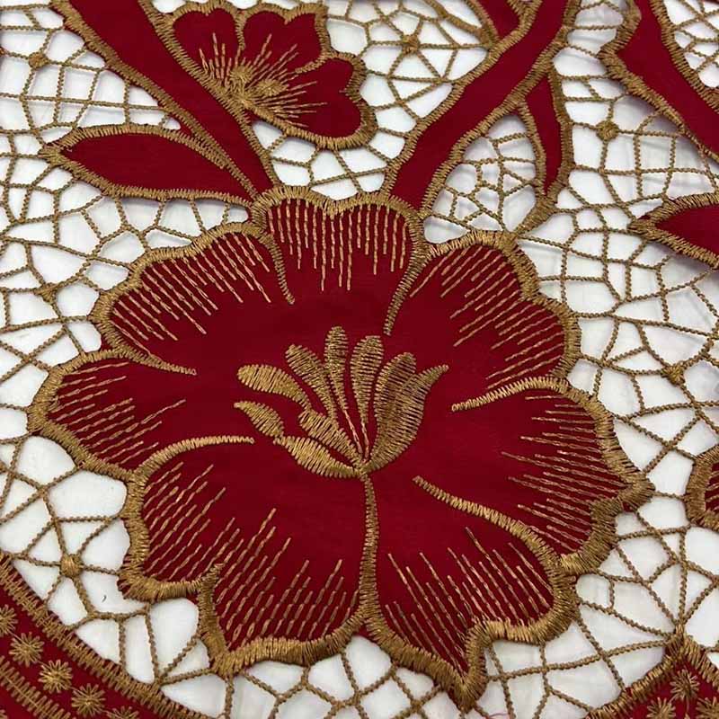 QAF9013 Fancy lasercut embroidery Fabric