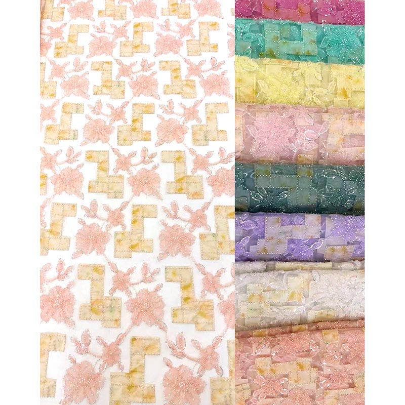 QAF9014 Fancy lasercut embroidery Fabric