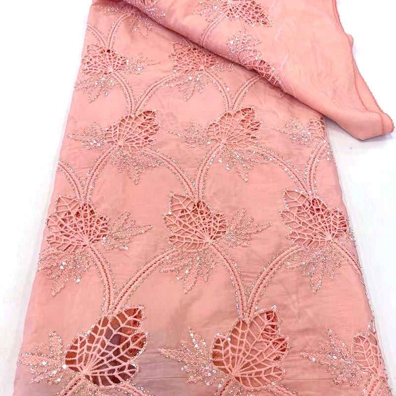 QAF9015 Fancy lasercut embroidery Fabric