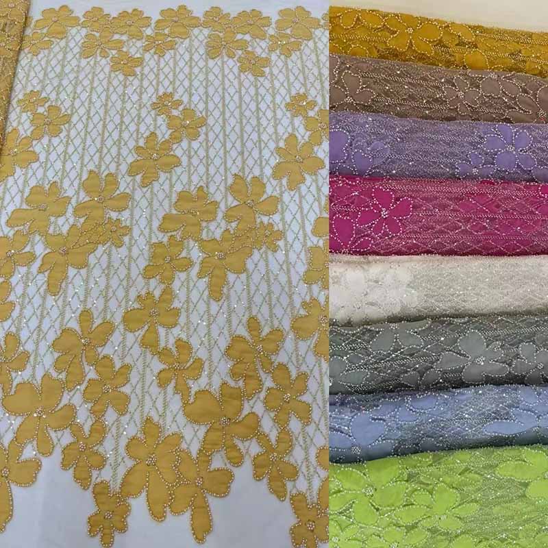 QAF9018 Fancy lasercut embroidery Fabric