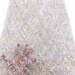 QAF9020 Fancy bead pearl embroidery Fabric
