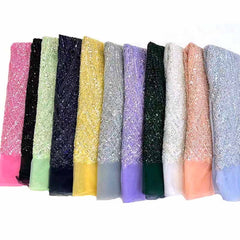 QAF9020 Fancy bead pearl embroidery Fabric