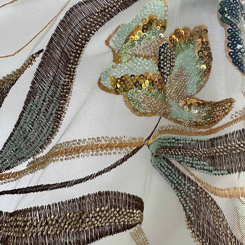 QAF9028 Multicolor Beaded Large Floral Patch
