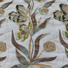 QAF9028 Multicolor Beaded Large Floral Patch