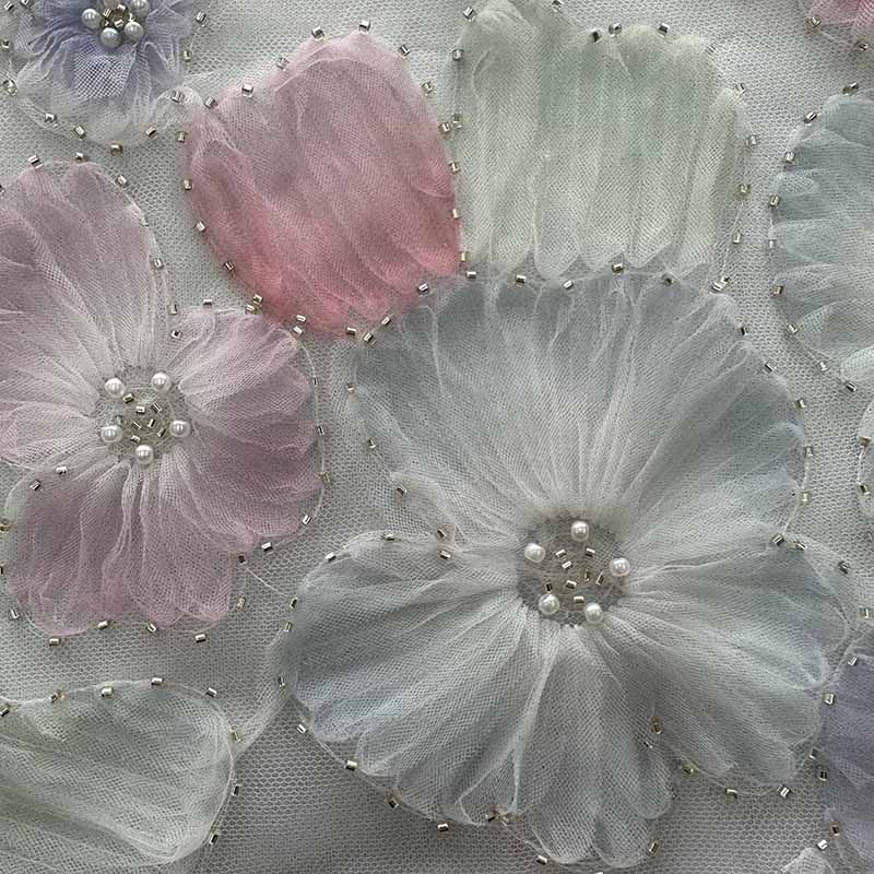 QAF9029 Colorful Floral Embroidery Fabric