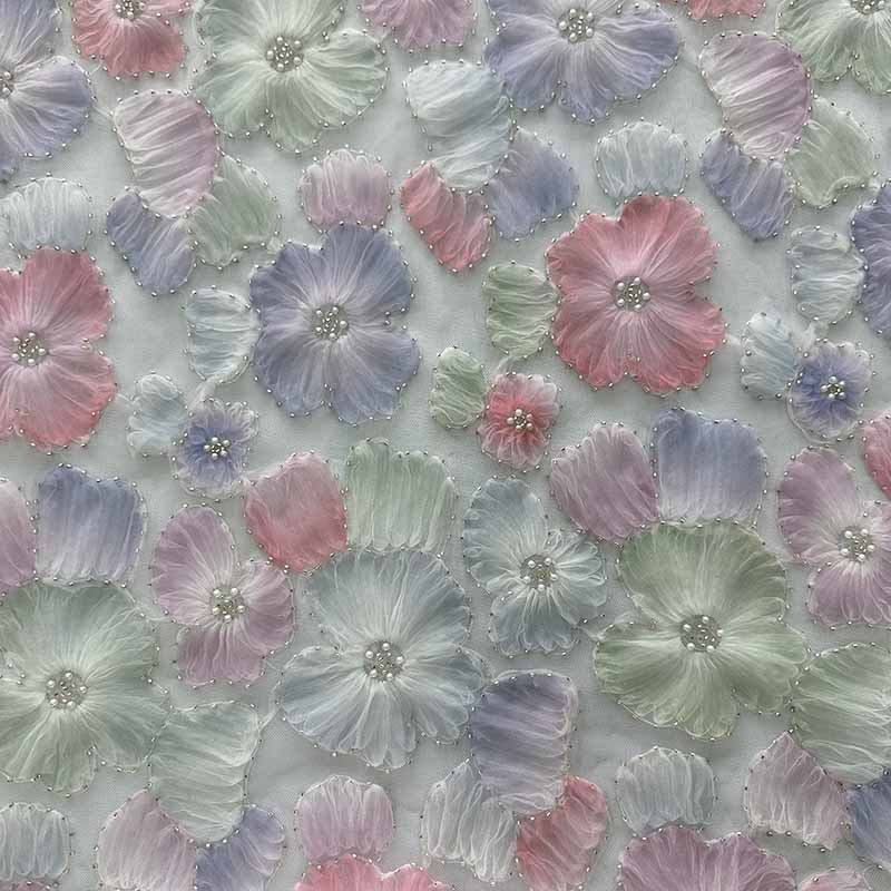 QAF9029 Colorful Floral Embroidery Fabric