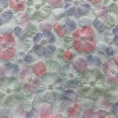 QAF9029 Colorful Floral Embroidery Fabric